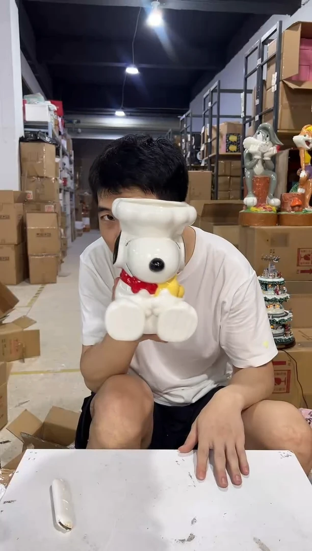 瓷片厨师史努比收纳筒微瑕