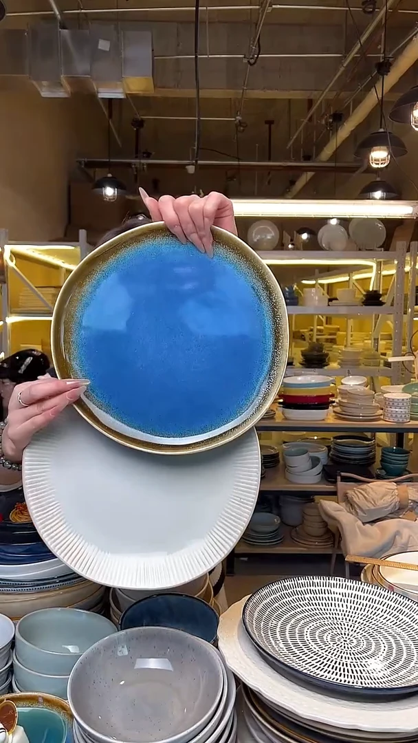 瓷 19外贸尾货高温釉下彩陶瓷餐具默认微瑕