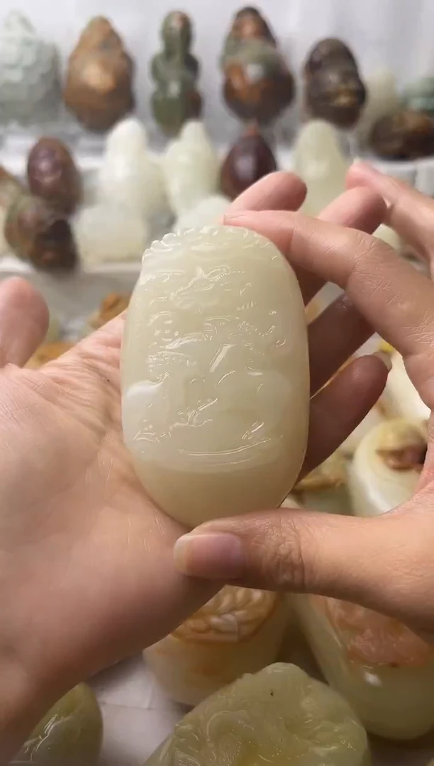 石材方解石棉纹正常不退换三羊开泰