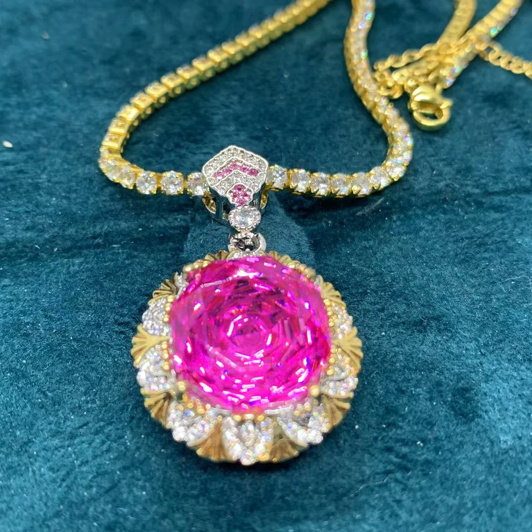 【南非库里南】NFKLN 高端奢华定制 玫瑰红吊坠 351