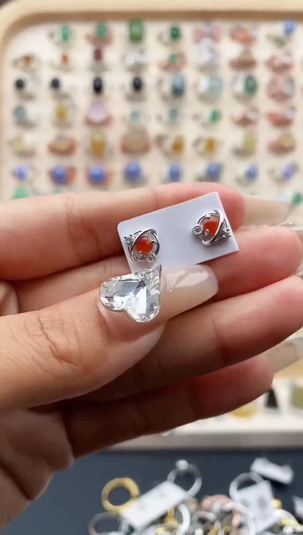 【闪购商品】翡翠戒指银S925镶嵌缅甸天然A货翡翠222  7+9