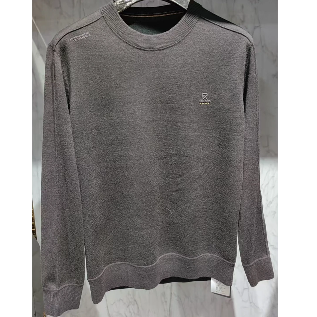 英帝莱克圆领套头款衫长袖男装秋冬打底针织衫