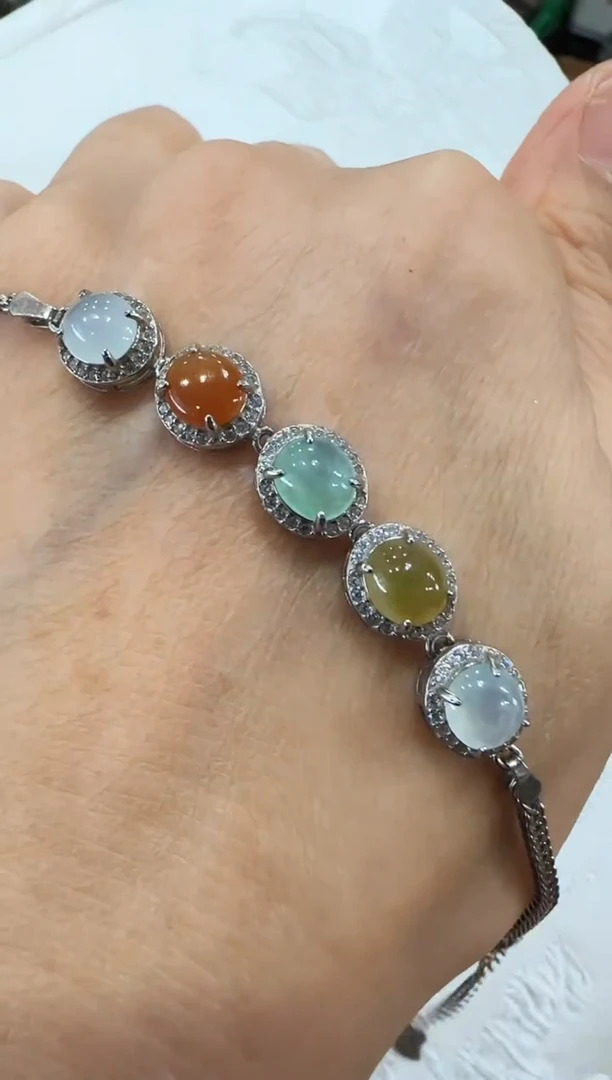 翡翠银S925镶嵌颈饰国风