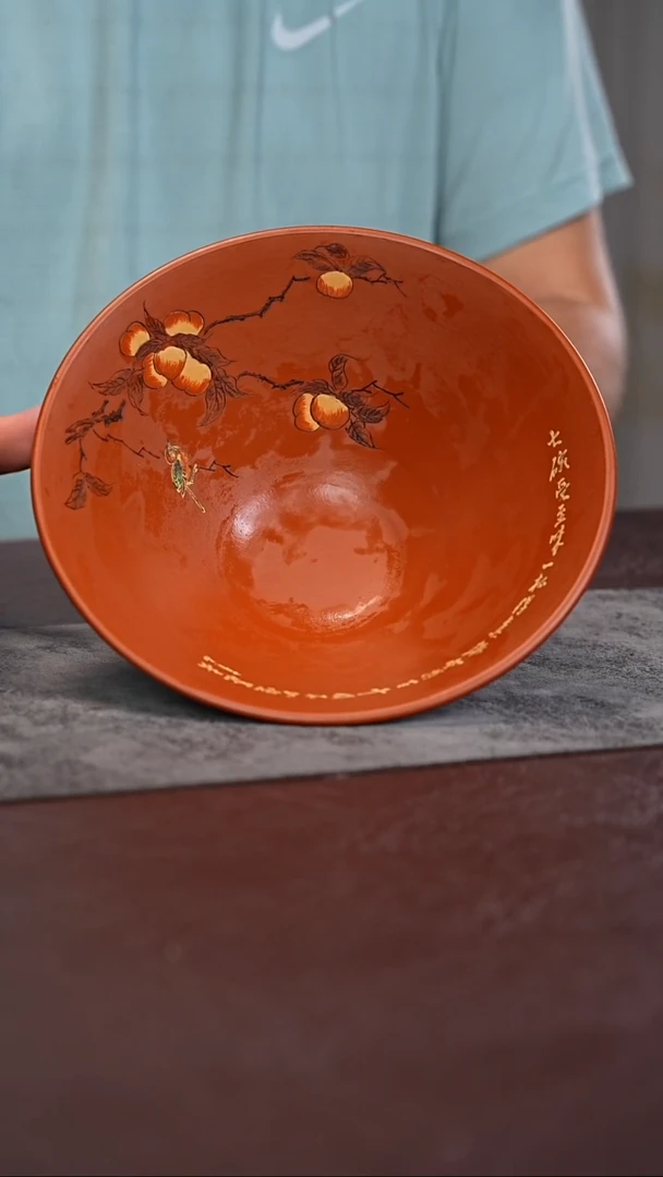 茶杯紫砂紫砂大斗笠寿桃