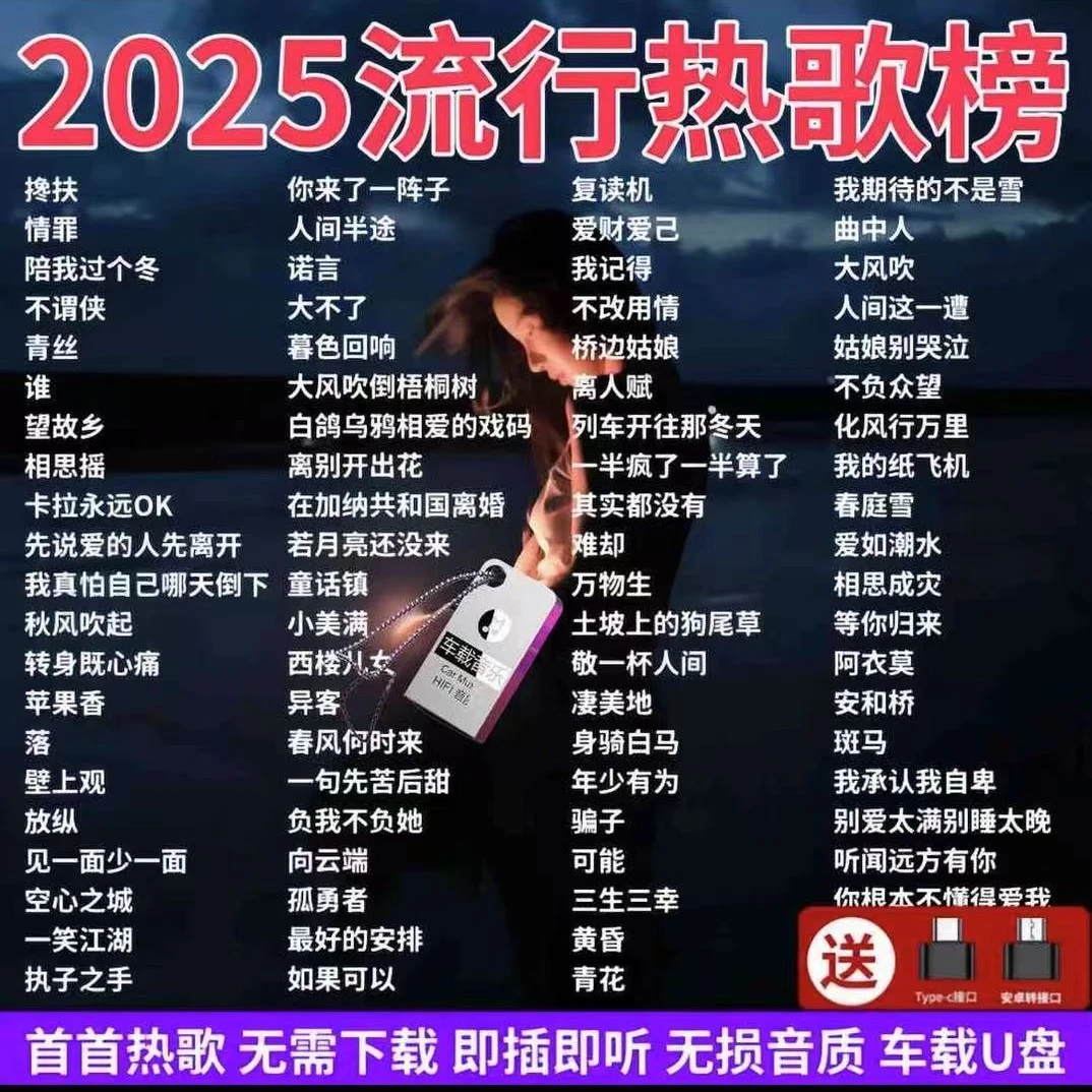 无损柏林之声高音质音乐u盘2025最新抖音火爆车载u盘新歌流行歌