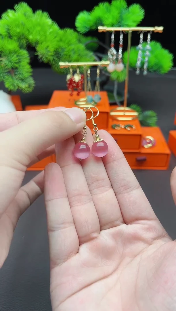 玛瑙/玉髓耳饰银S925镶嵌301