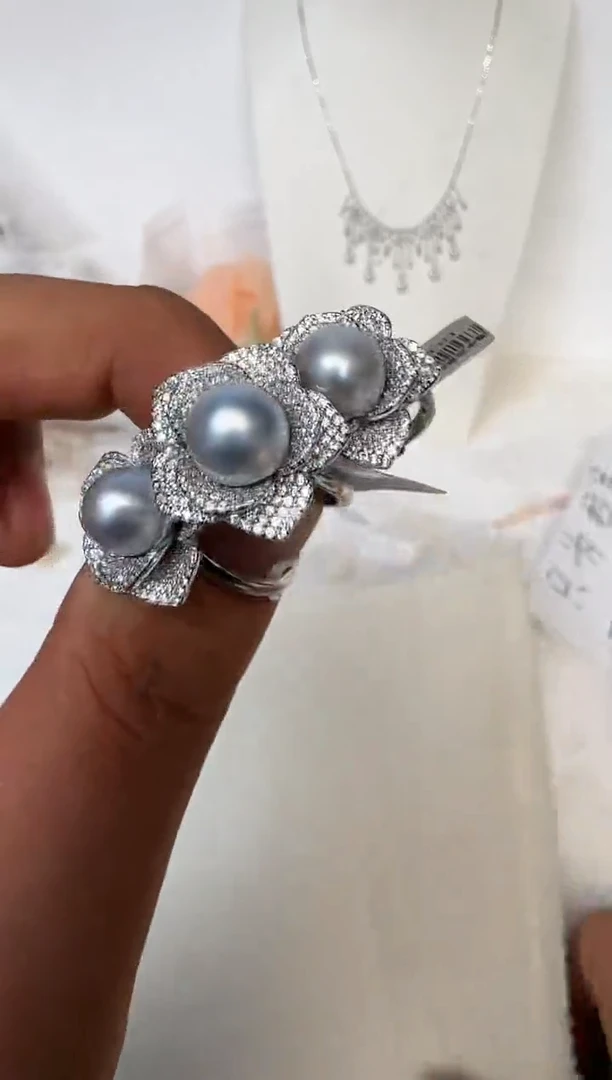 海水珍珠银S925镶嵌戒指多样性发其一