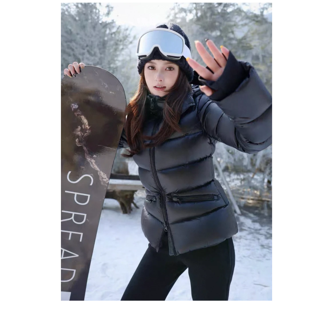 小蛮腰新款连帽可拆修身显瘦羽绒服