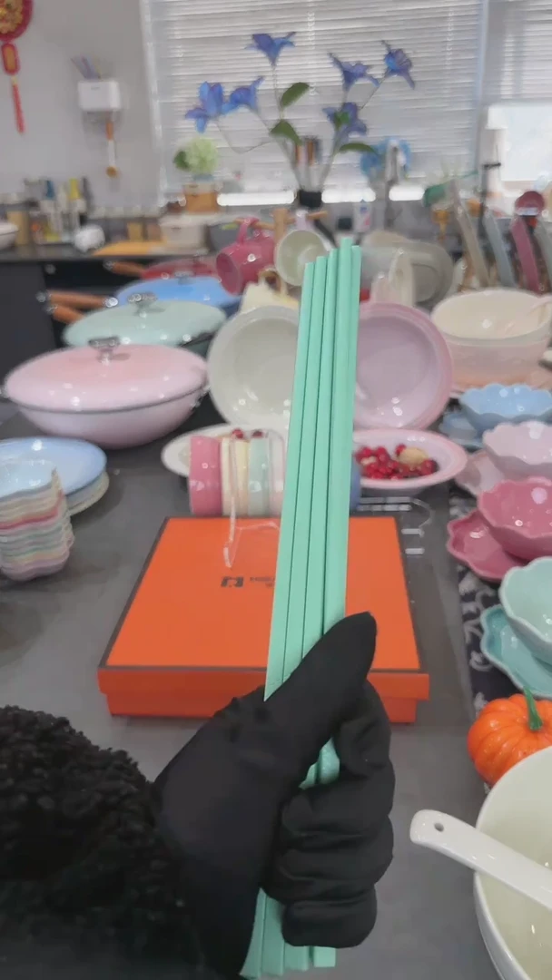 【闪购商品】瓷筷子SPS6双盒装-孔雀青