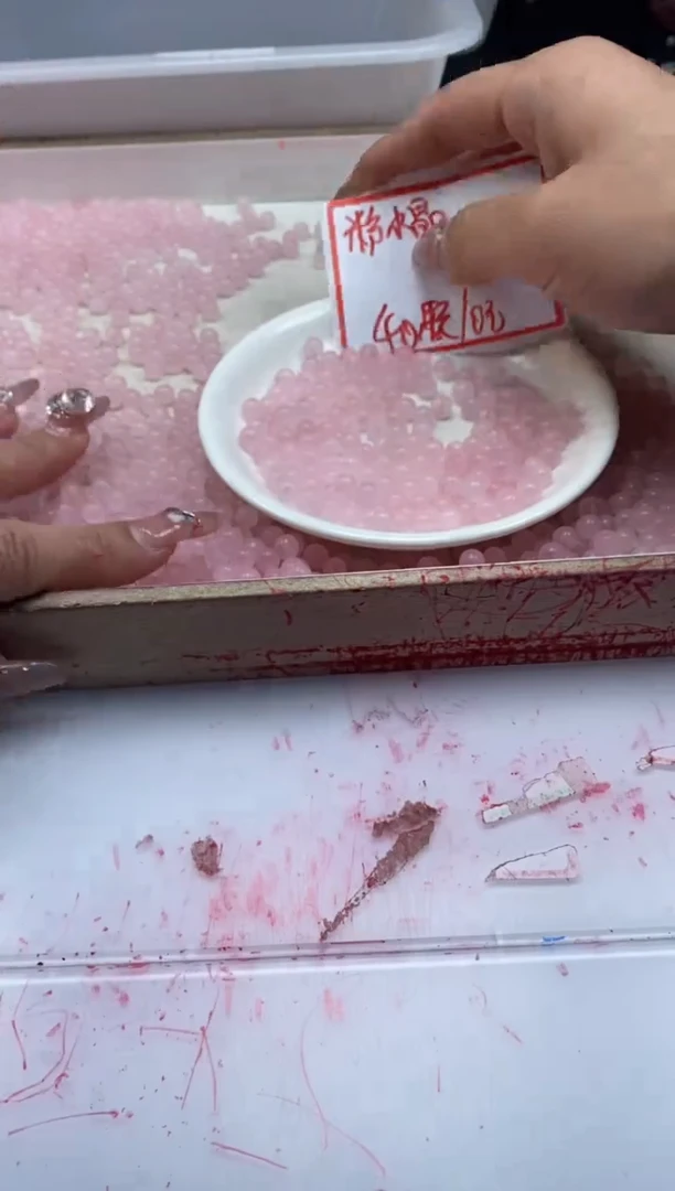 【闪购商品】水晶颈饰未镶嵌w934粉水晶6mm*40颗