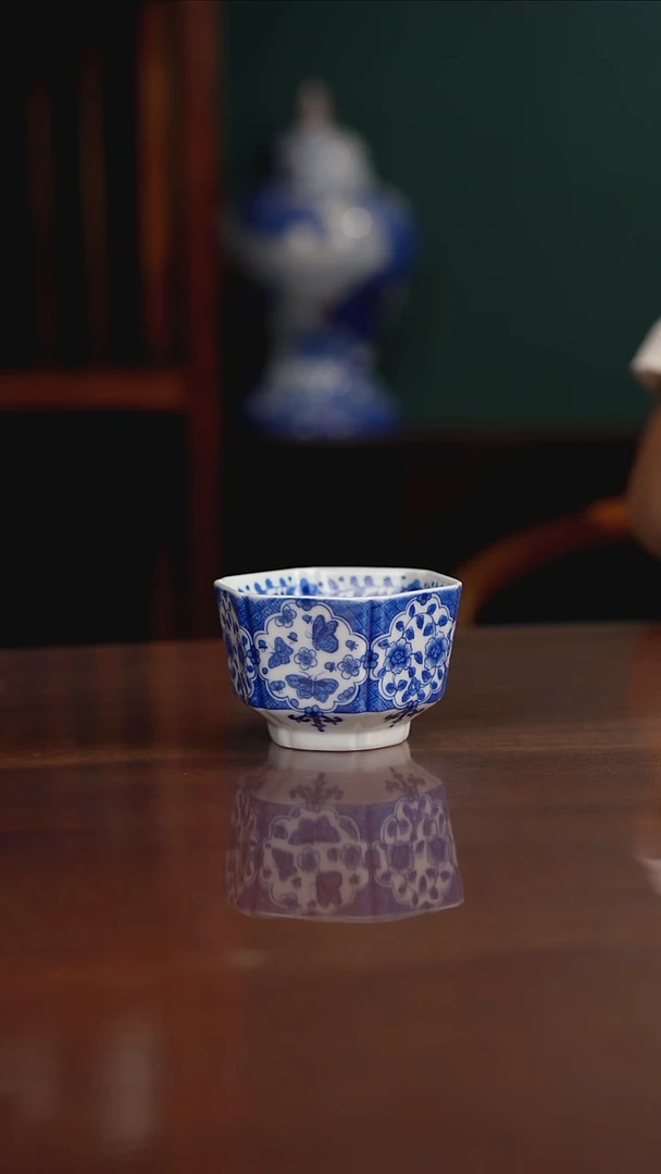 晓月柴窑 六方杯