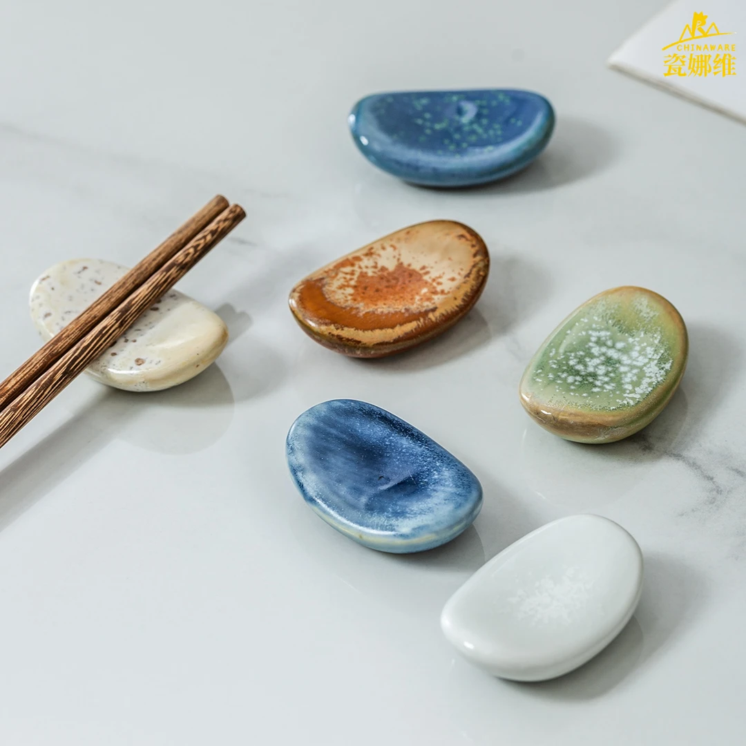 山野风窑变陶瓷筷托商用餐具架日式家用筷子托筷架酒店摆台公筷架