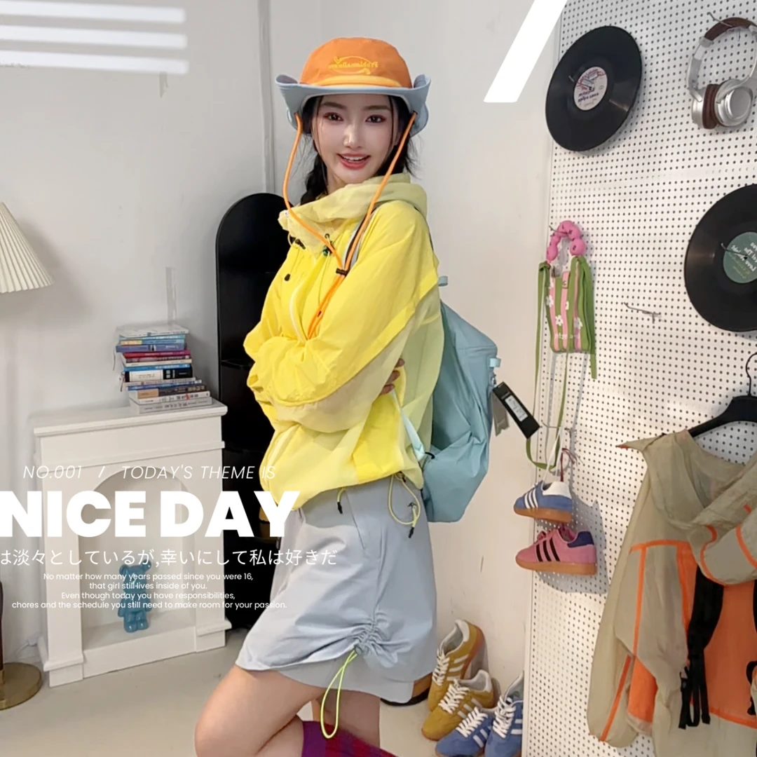 MIN SAN JIN 新款夏季户外休闲连帽外套情侣款