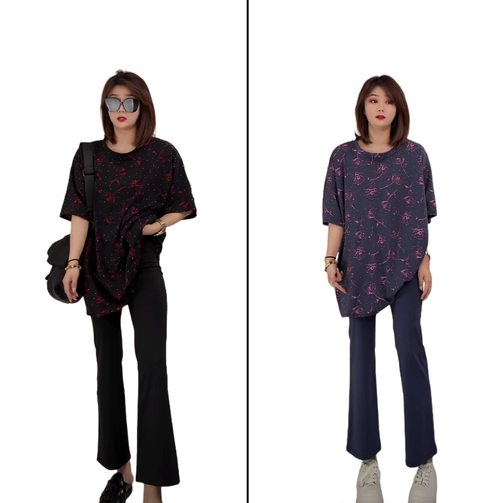 小韩日记【冰皮裤】八分芭比微喇裤运动春夏速干弹力休闲夏季2520