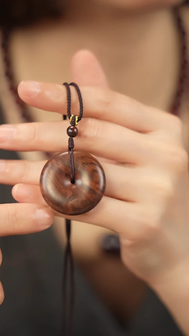 黄花梨/降香黄檀吊坠平安扣-3.3cm