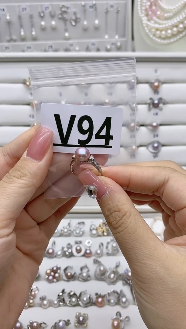 银S925镶嵌珠宝奇石淡水珍珠冷*?V94