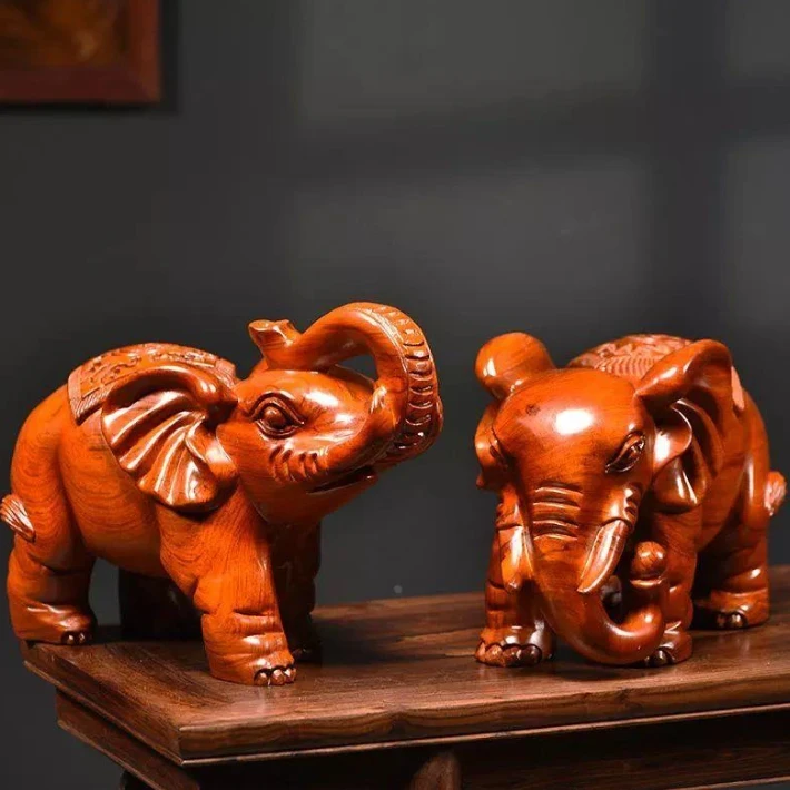 崆地双象摆件适合家居办公室玄关装饰的精美工艺品