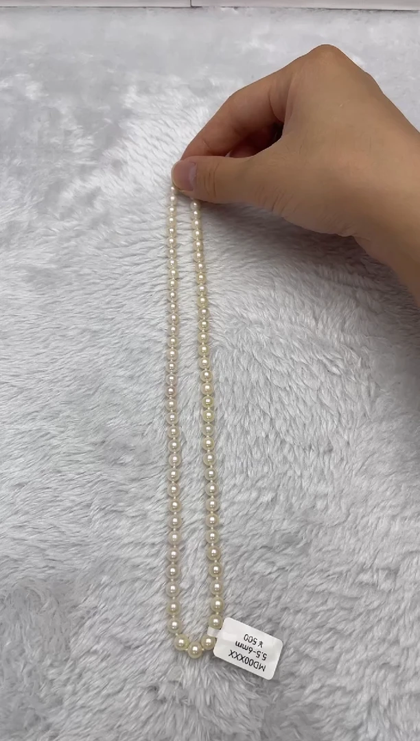 项链银S925镶嵌海水珍珠AK羽皇金5.5-6mm