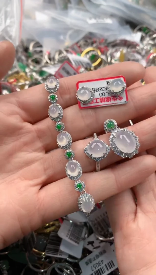 银S925镶嵌戒指翡翠111     7