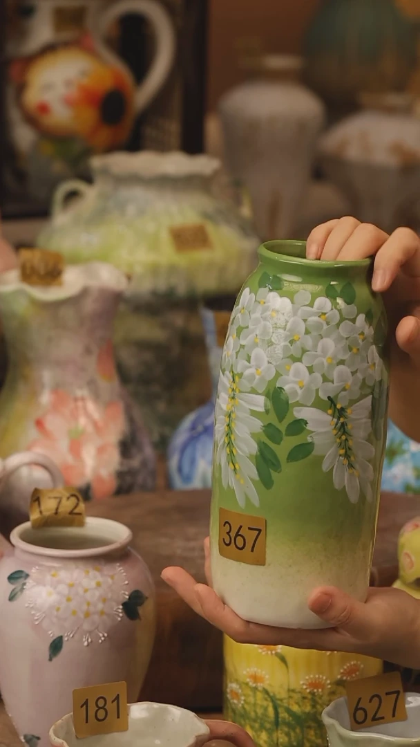 陶瓷367景德镇设计师手作花器摆件侘寂风