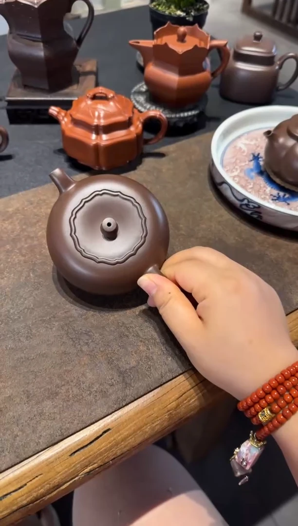 茶壶紫砂柿柿如意