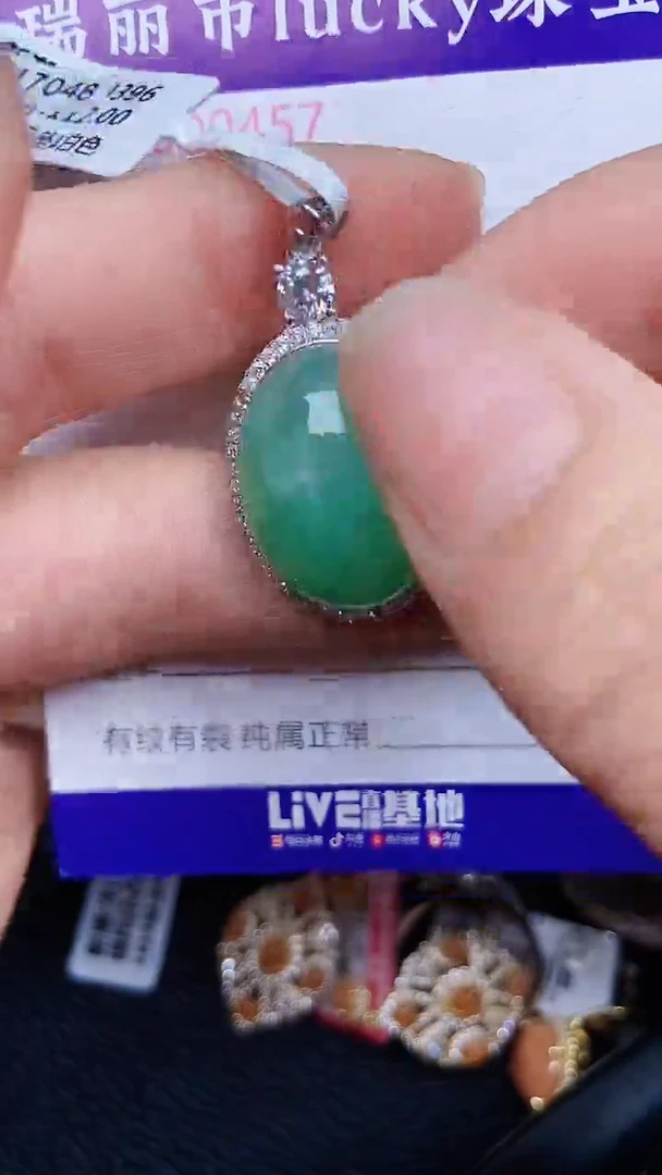 颈饰银S925镶嵌翡翠4547