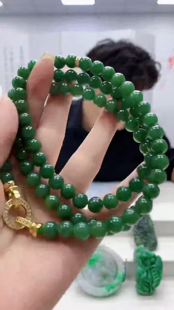 定制翡翠未镶嵌5145ms-毛货珠链94