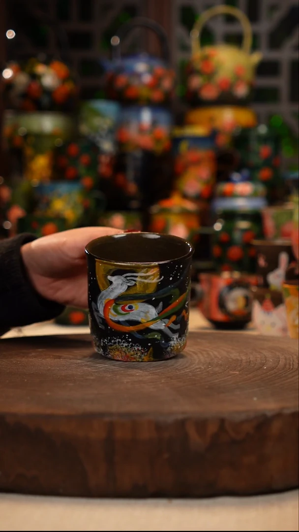 紫砂油画手绘釉下彩