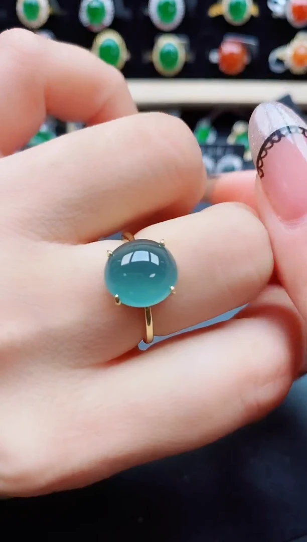 翡翠戒指银S925镶嵌508050