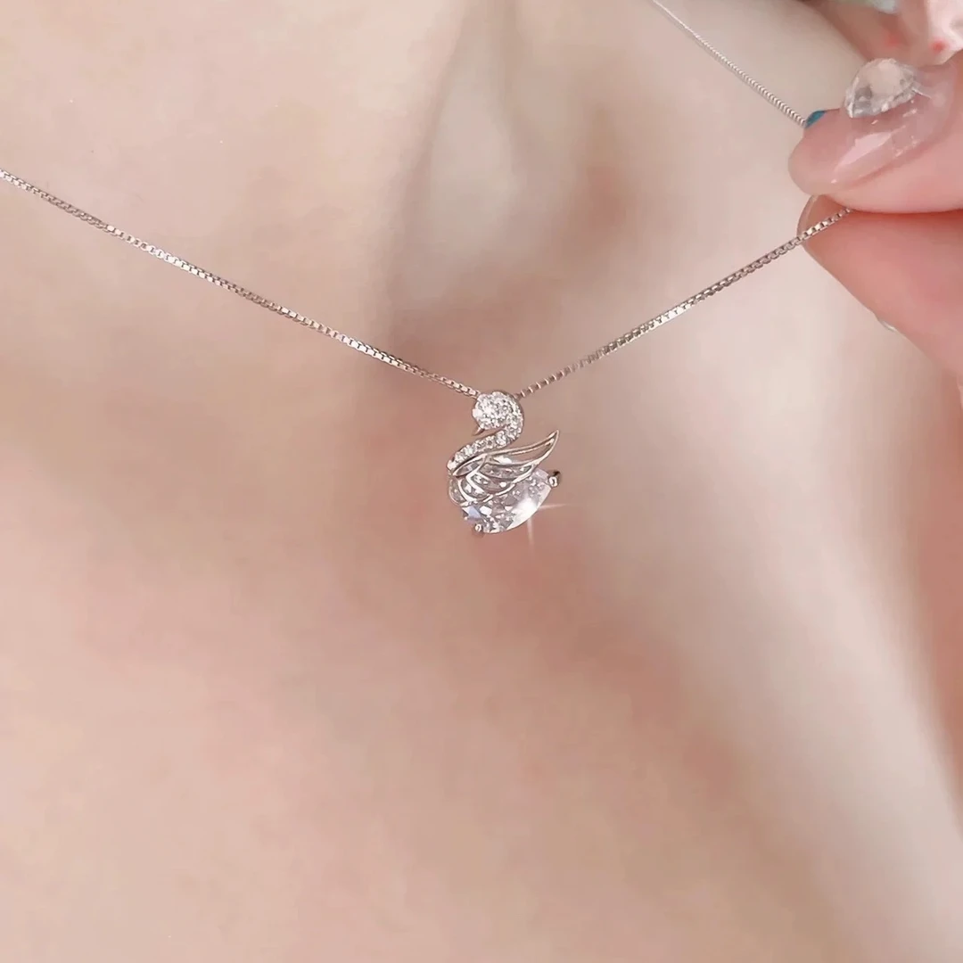 钛钢项链 时尚天鹅设计精致简约百搭锁骨链优雅颈链F498