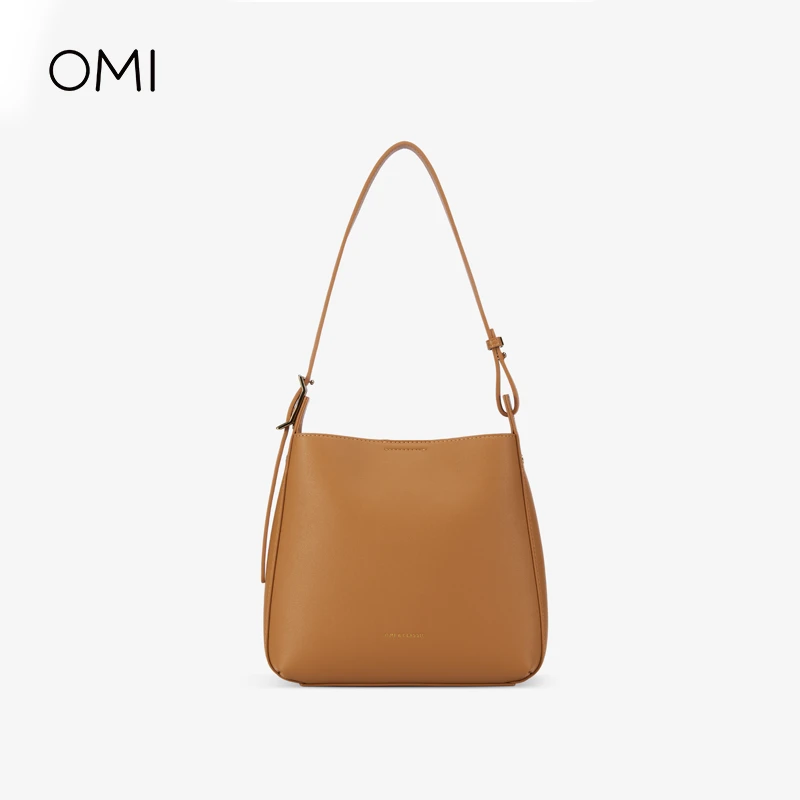 OMI/欧米新款简约轻便轻奢经典百搭纯色明星同款腋下托特水桶包