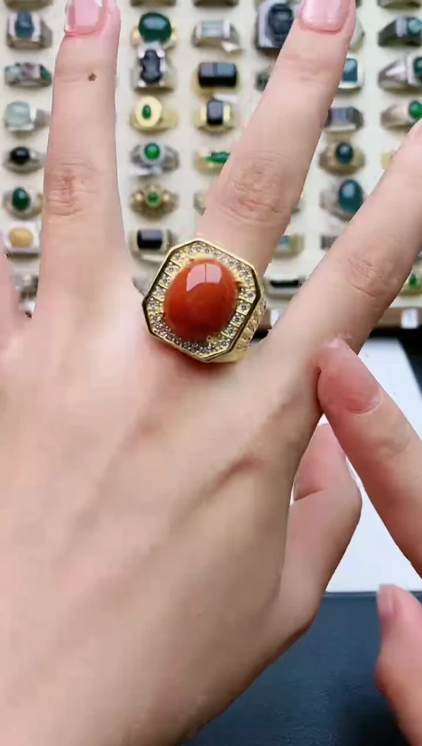 翡翠戒指未镶嵌天然翡翠男戒