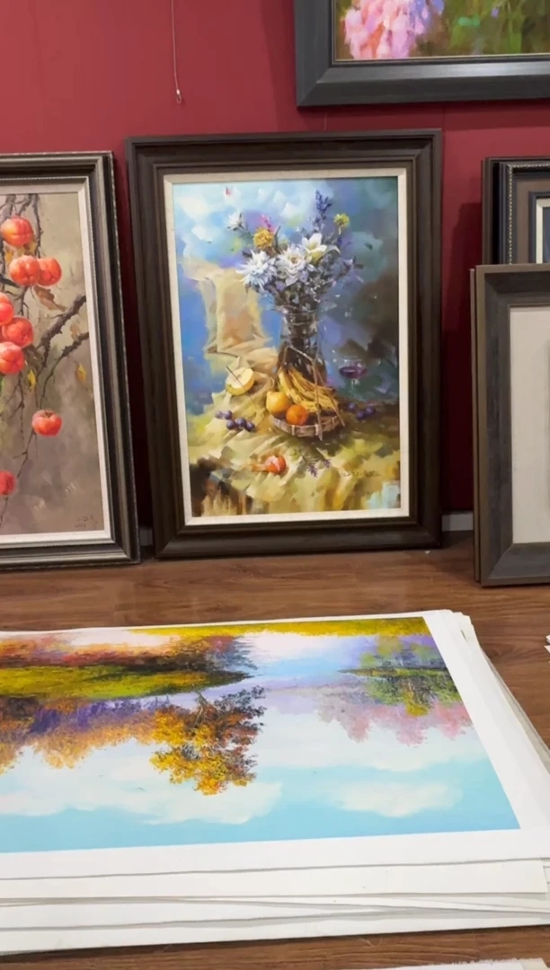 油画【已装裱】朝鲜一级画家原创手绘油画作品