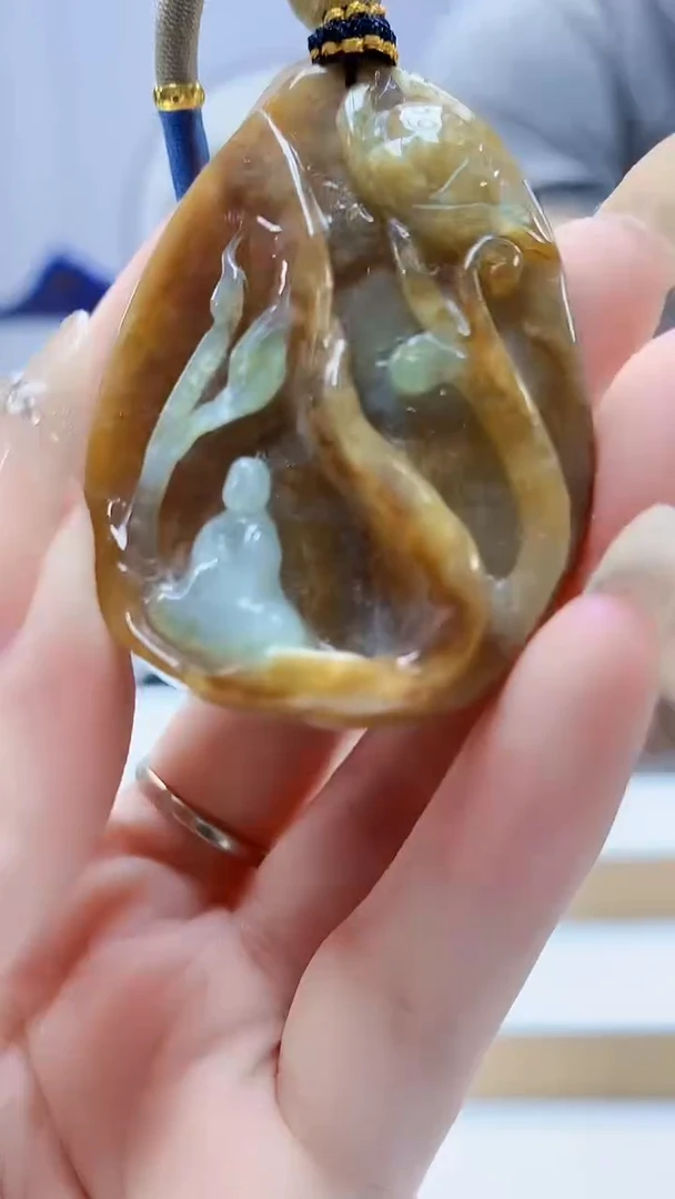 未镶嵌定制翡翠4917DD-毛货挂件58
