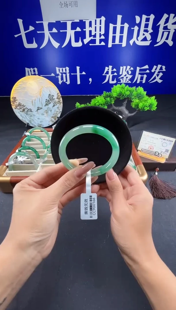 未镶嵌手镯石英质玉（非洲翠）圈口59