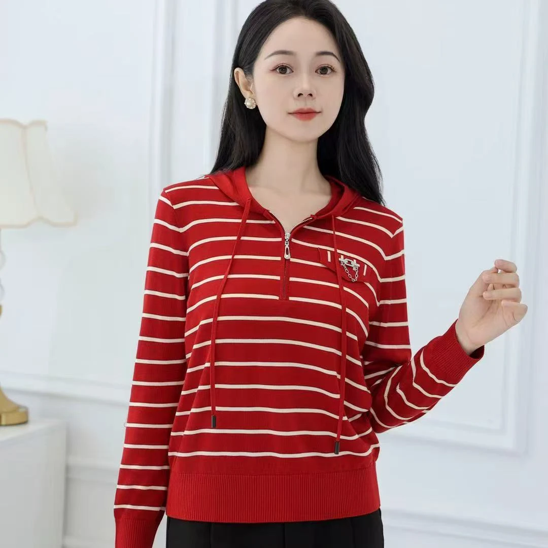 莱赛尔天丝春秋新款秋装中年宽松洋气圆领显瘦时尚女士长袖630265