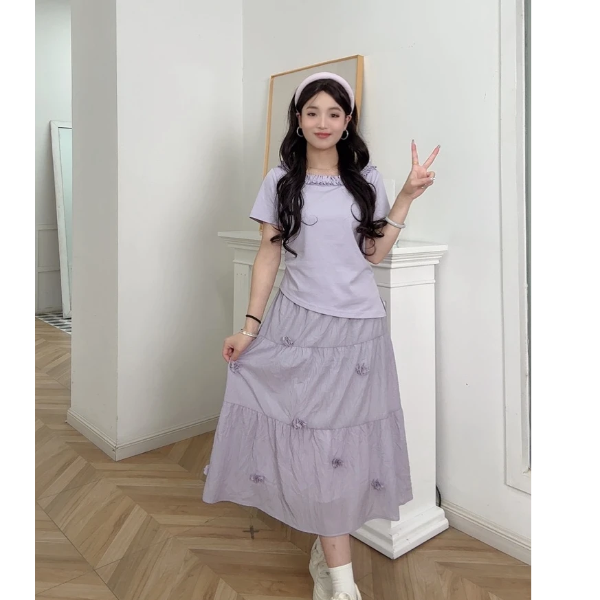 IEF/爱依服【微胖】大码女装2025夏季新款法式温柔小女人上下套裙