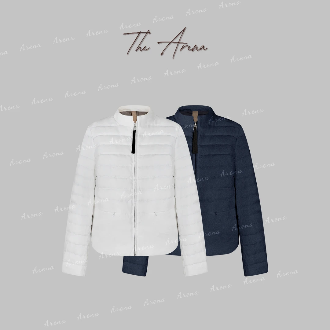 THEARENA“优雅冬日”轻薄亚麻绗缝轻薄羽绒服25-211