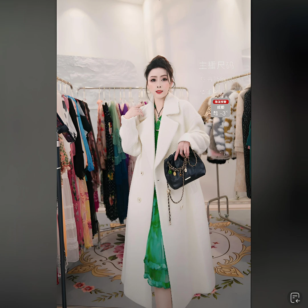 2025冬季新款百搭保暖显瘦双面长款羊毛外套长款羊毛大衣HXY22D19