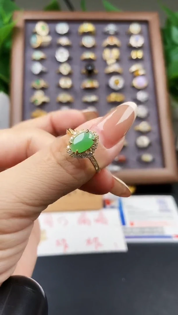 银S925镶嵌戒指翡翠12