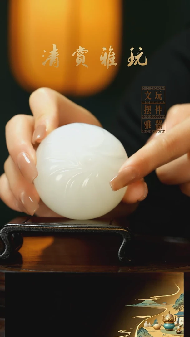 玉《蒸蒸日上》手把件摆件