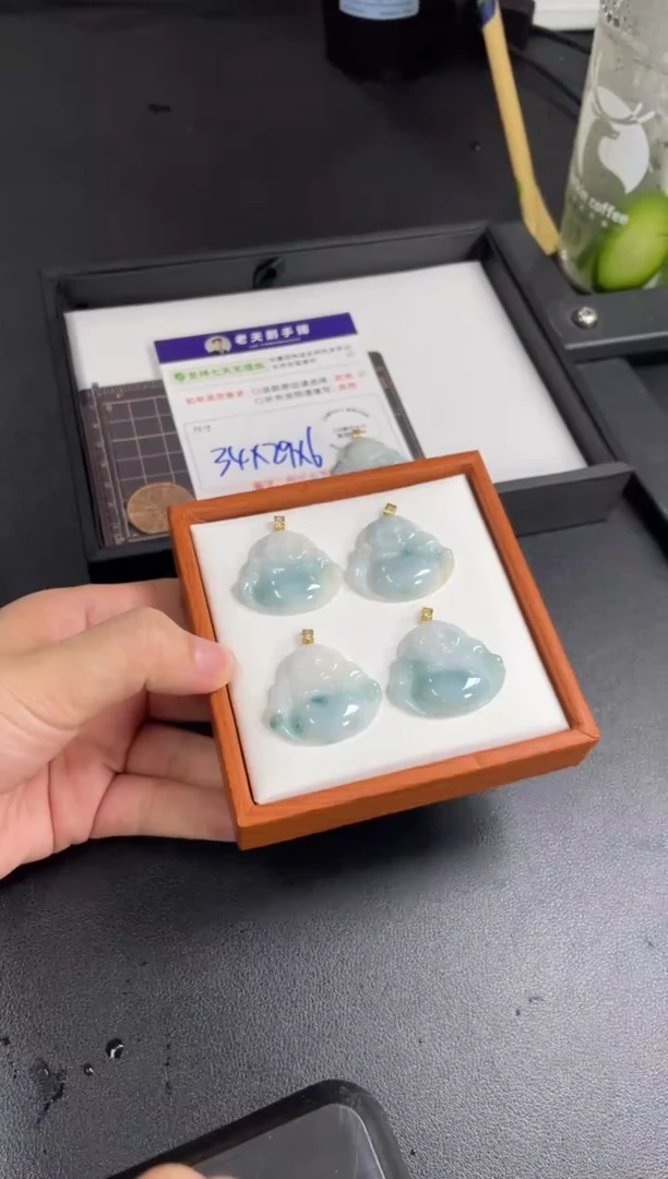 翡翠挂件18K金镶嵌佛公FL15/多样性发其一CP配绳
