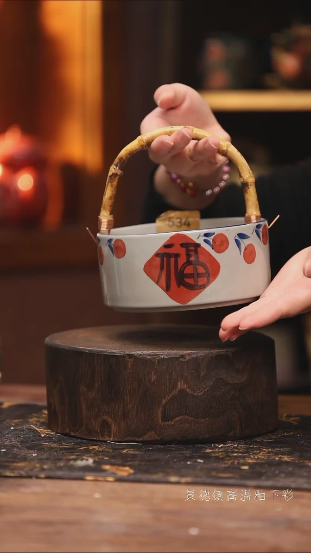 玻璃景德镇高温釉下手绘陶瓷@L534@