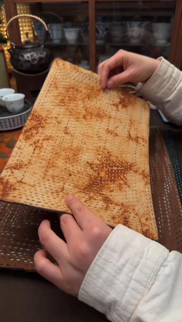 【闪购商品】织绣Cici手作刺子绣植物染柿染茶席-580