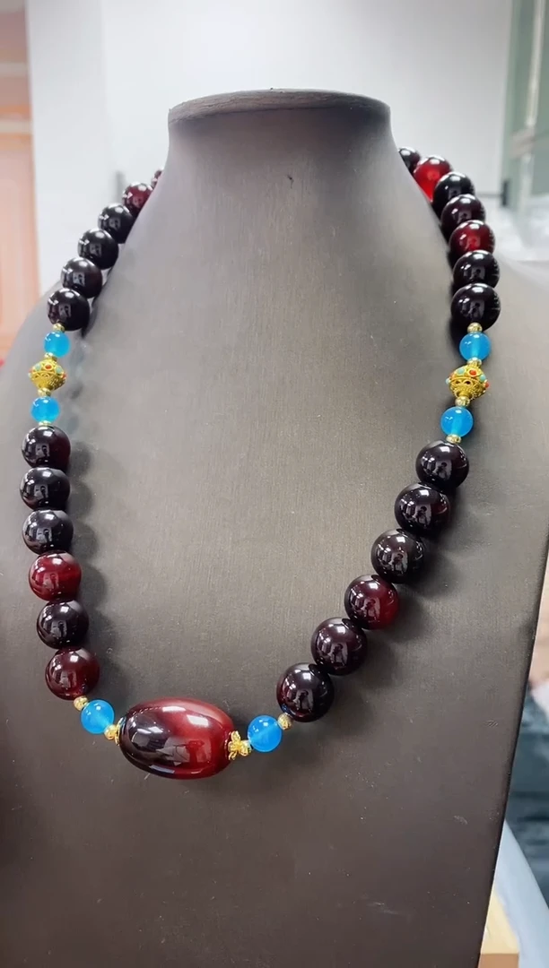 未镶嵌项链玛瑙/玉髓血离子玛瑙玉石设计款项链