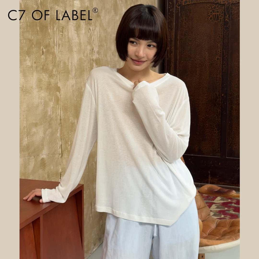 C7「暮云」桑蚕丝+醋酸+莱赛尔 圆领长袖防晒罩衫