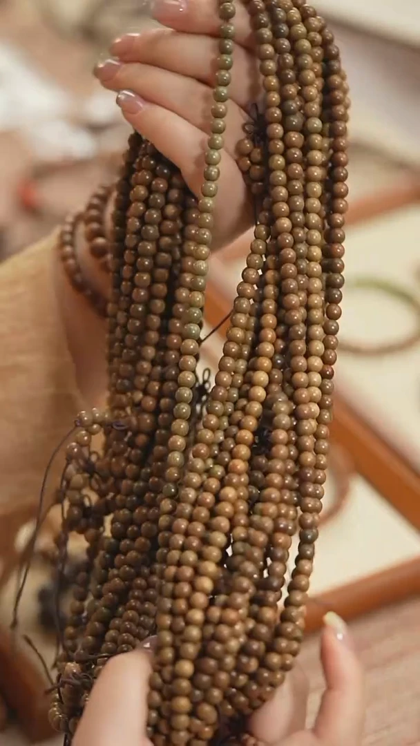 维腊木（绿檀）手串/手链【海边】绿檀 108珠多圈手串（单串）