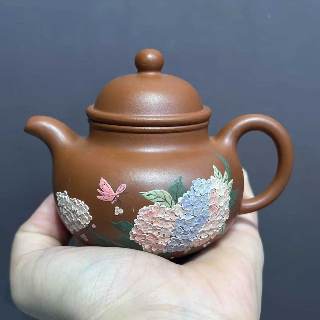 亦缶 绣球花 朱泥 掇球