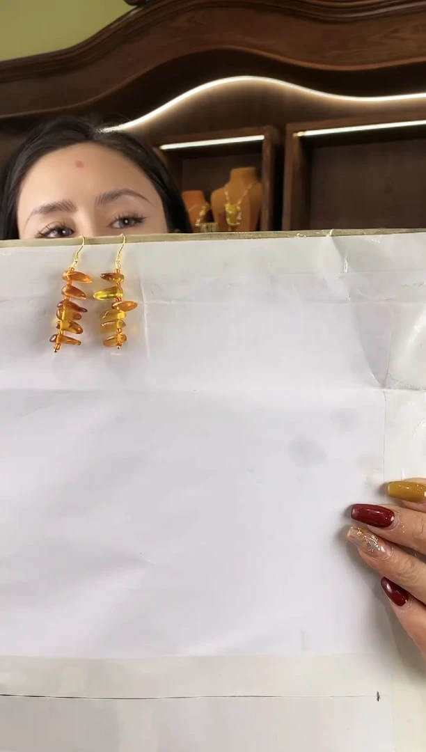 未镶嵌琥珀耳饰多样性发一