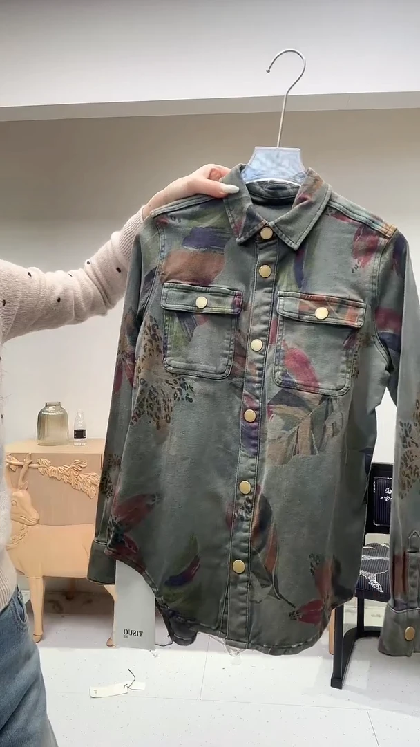 美式复古休闲牛仔衬衫